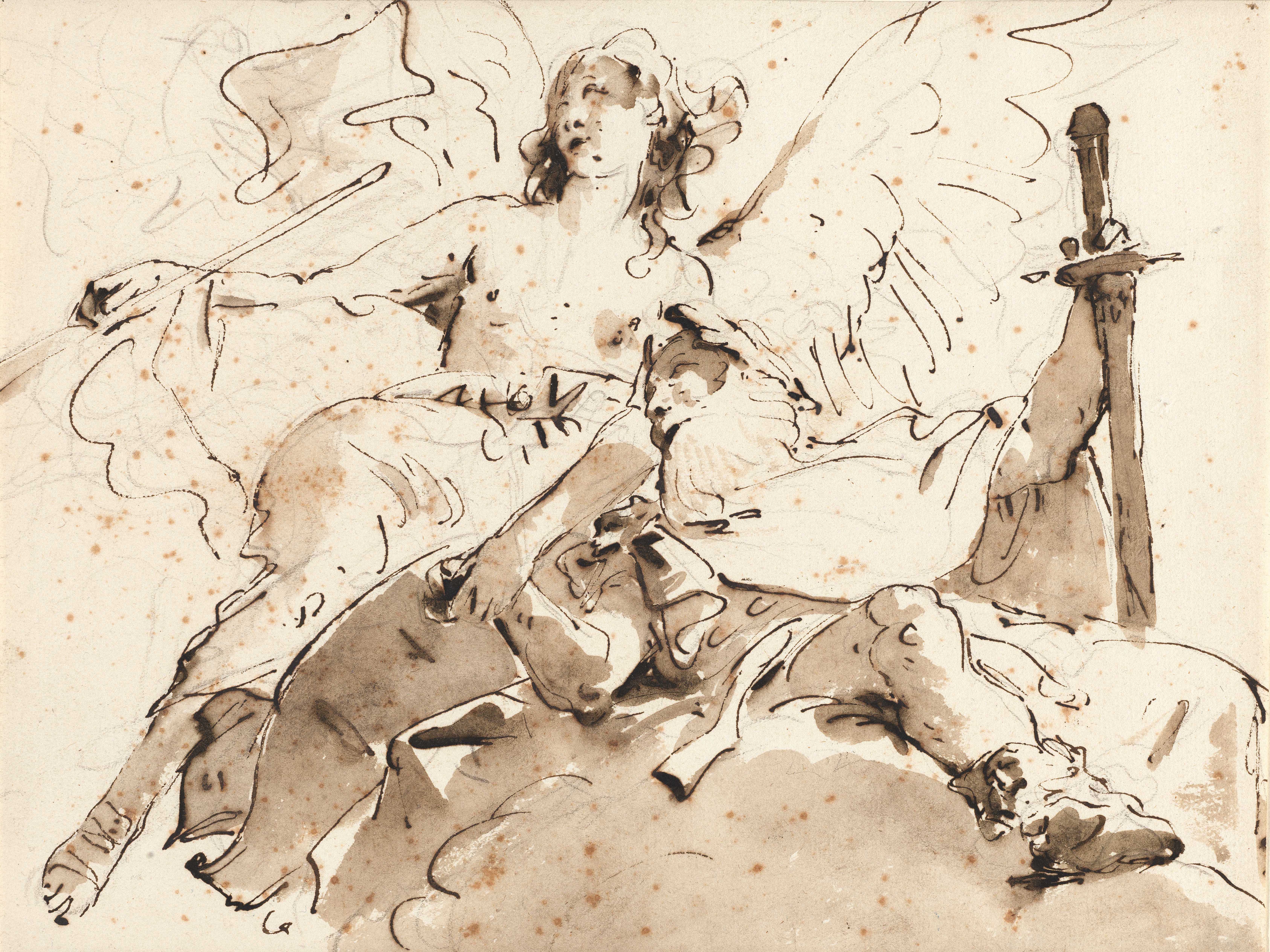 Allegorical Figures of Valour and Fame: The Apotheosis of a Warrior